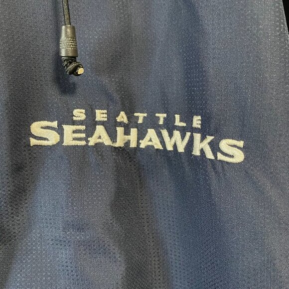 Reebok Seattle Seahawks Onfield Jacket Men's XL Blue Gray Fleece Hooded - Picture 8 of 14